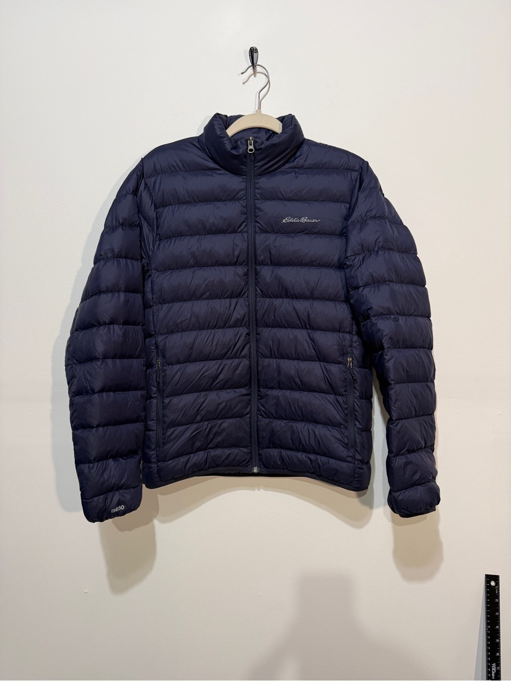 Eddie Bauer Men’s Navy Packable 650 Down Jacket Navy Size Small
